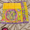 Penkalamkari Pure Bangalore Silk Dupatta – Handcrafted Kalamkari Artwork