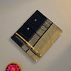 Black and Beige Maheshwari Pure Silk Cotton Saree with Gold Zari Border