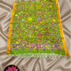 Penkalamkari Pure Bangalore Silk Dupatta – Handpainted Floral Garden Design