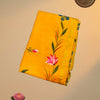 Floral Handpainted Tussar Silk Saree with Plain Running Blouse – Mustard Yellow