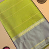 Vairaoosi Soft Silk Saree with Contrast Border & Running Blouse – Antique Gold Green