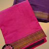 Chettinad Cotton Salwar Suit – Pink with Purple Contrast Bottom & Dupatta