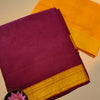 Chettinad Cotton Salwar Suit – Maroon with Mustard Contrast Bottom & Dupatta