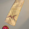 Premium Pure Tissue Saree with Zari Border & Hand-Embroidered Floral Work (Ivory)