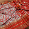 Premium Bhagalpuri Soft Silk Saree – Red & Grey