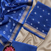Exclusive Hand Block Printed Maheshwari Silk Unstitched Salwar Suit – Royal Blue (3 Pc Set)