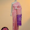 Soft Tussar Silk Saree with Digital Kantha Stitch Prints – Baby Pink & Purple