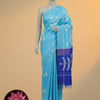 Soft Tussar Silk Saree with Digital Kantha Stitch Prints – Sky Blue & Royal Blue