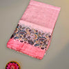 Soft Pink Kota Saree with Elegant Digital Floral Print and Sequin Work