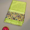 Soft Lime Green Kota Saree with Multicolor Digital Floral Print and Sequin Work