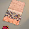 Soft Peach Kota Saree with Multicolor Digital Floral Print and Sequin Border