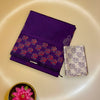South Cotton Saree – Purple with Contrast Printed Blouse