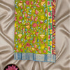 Penkalamkari Pure Modal Silk Saree – Handpainted Floral Elegance (Green)