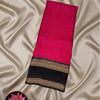 Pure Mysore Crepe Chanderi Soft Silk Saree in Passion Pink with Antique Black Border