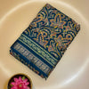 Teal Blue Viscose Soft Cotton Saree with Multicolor Paisley Weaving