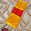 Mysore Silk Saree – Yellow Floral Design with Contrast Red Pallu