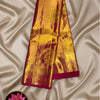 Kancheevaram Silk Saree with Blouse - Gold & Maroon Wedding Silk Saree