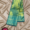 Kancheevaram Green Teal Silk Saree with Blouse - Wedding Silk Saree