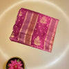 Tissue Crepe Saree – Magenta Pink with Elegant Zari Motifs