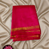Pure Raw Mango Silk Saree in Red with Golden Zari Border