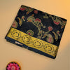 Katha Silk Saree in Classic Black with Multicolour Motifs & Rich Zari Border