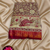 Pure Binny Silk Jacquard Saree – Brown & Maroon with Rich Zari Border