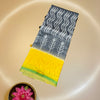 Printed Cotton Saree – Grey & Yellow Ikat Design