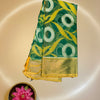 Soft Chanderi Cotton Saree – Green Ikat Inspired Design