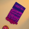 Purple Pink Khadi Tissue Silk Cotton Saree with Mirror Highlights & Tassels