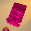 Magenta Khadi Tissue Silk Cotton Saree with Mirror Work & Tassels