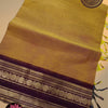 Premium Kanchi Cotton Saree with Running Blouse – Mustard Gold & Maroon