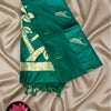 Aastha Art Silk Saree in Teal Green with Peacock Motifs