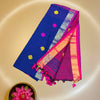 Handloom Khadi Saree in Royal Blue and Pink