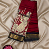 Elegant Mashru Silk Saree in Maroon with Handcrafted Traditional Motifs