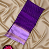 Purple Mysore Chanderi Soft Silk Saree with Silver Zari Stripes