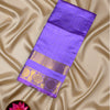 Lavender Checkered Soft Silk Saree with Gold Zari Border