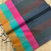Black Rainbow Cotton Saree | Vibrant Multicolor Border & Running Blouse