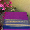 Premium Chettinad Cotton Saree with Rich Zari Border – Pink & Navy Blue Combination