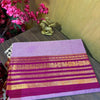 Chettinad Cotton Saree in Soft Lavender with Rich Pink & Gold Zari Border