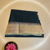 Premium Jute Silk Saree in Black with Elegant Zari Border