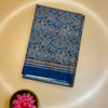 Ajrakh Modal Saree in Royal Blue with Circular Handcrafted Prints