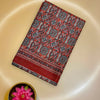 Ajrakh Modal Saree in Maroon with Traditional Handcrafted Prints