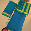 Pure Narayanpet Cotton Unstitched Salwar Material – Peacock Blue (3 Pc Set)