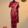Semi Chanderi Silk Saree with Wax Batik Prints – Maroon