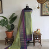 Authentic 120 Count Pure Chettinad Cotton Salwar Material – Pastel Green with Purple & Navy Zari Border