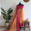 Authentic 120 Count Pure Chettinad Cotton Salwar Material – Sandal Beige with Rani Pink & Gold Zari Border
