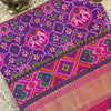 Patola Soft Silk Saree with Traditional Ikat Motifs & Rich Zari Border – Purple & Pink