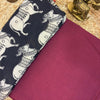 Pure Cotton Plain Unstitched Top with Kalamkari Cotton Dupatta – Wine & Black