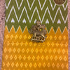 Pure Mul Mul Soft Cotton Saree with Running Contrast Blouse – Mustard & Olive Green Mixed Prints