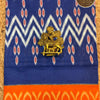 Pure Mul Mul Soft Cotton Saree with Running Contrast Blouse – Navy Blue & Orange Mixed Prints